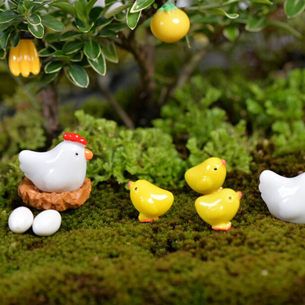 DIY-2-13PCS-Hen-Chicken-Chick-Egg-Nest-Small-Pasture-Statue-Miniatures-Ornament-For-Fairy-Garden-1