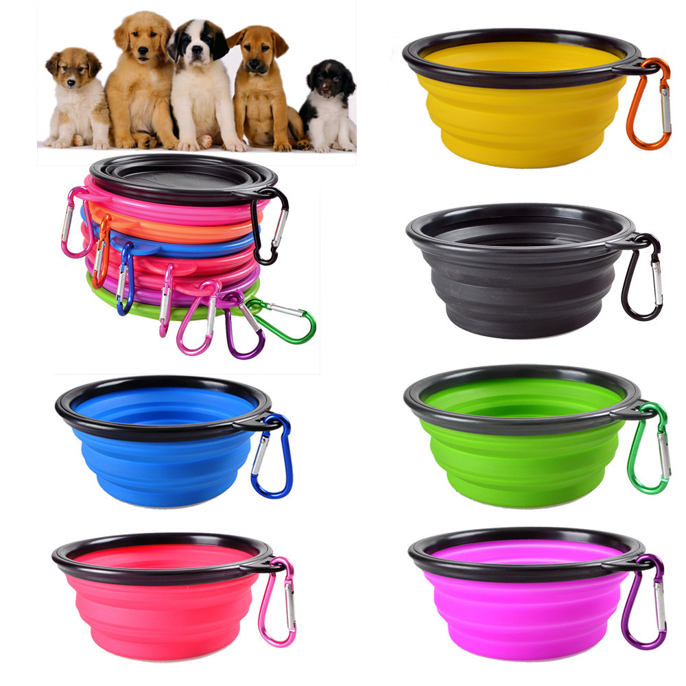 Dog Bowl Foldable Eco Cat Dog Food Water Feeder Travel Portable Feeding Bowls Puppy Doggy Food Firendly Silicone Pet Container