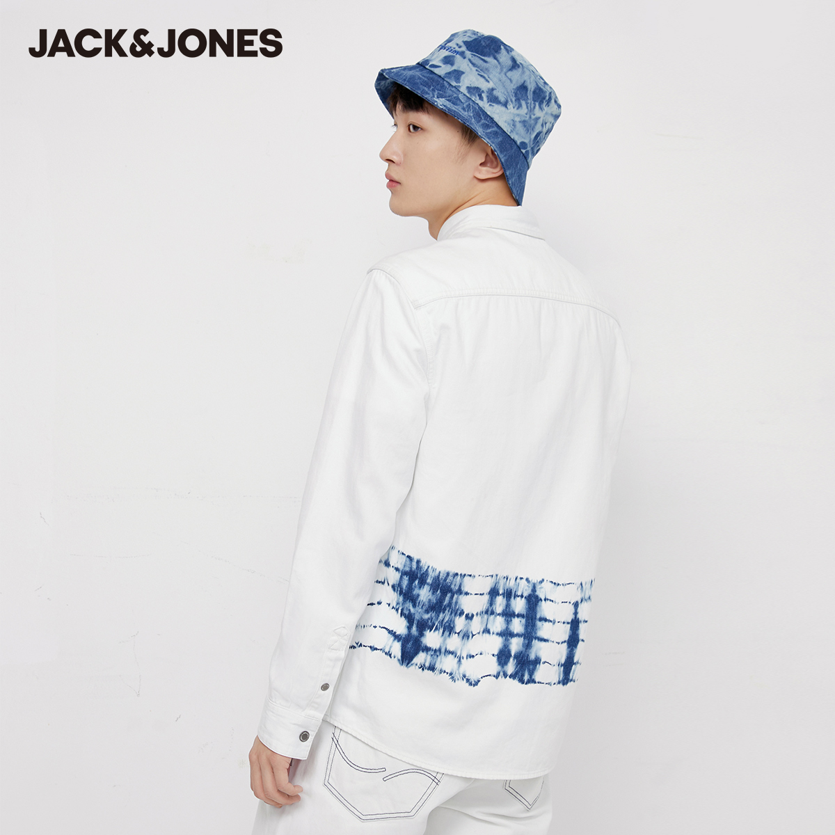 JackJones-Men-s-Cotton-Tie-dyed-Slim-Fit-Turn-down-Collar-Denim-Shirt-220205508-2