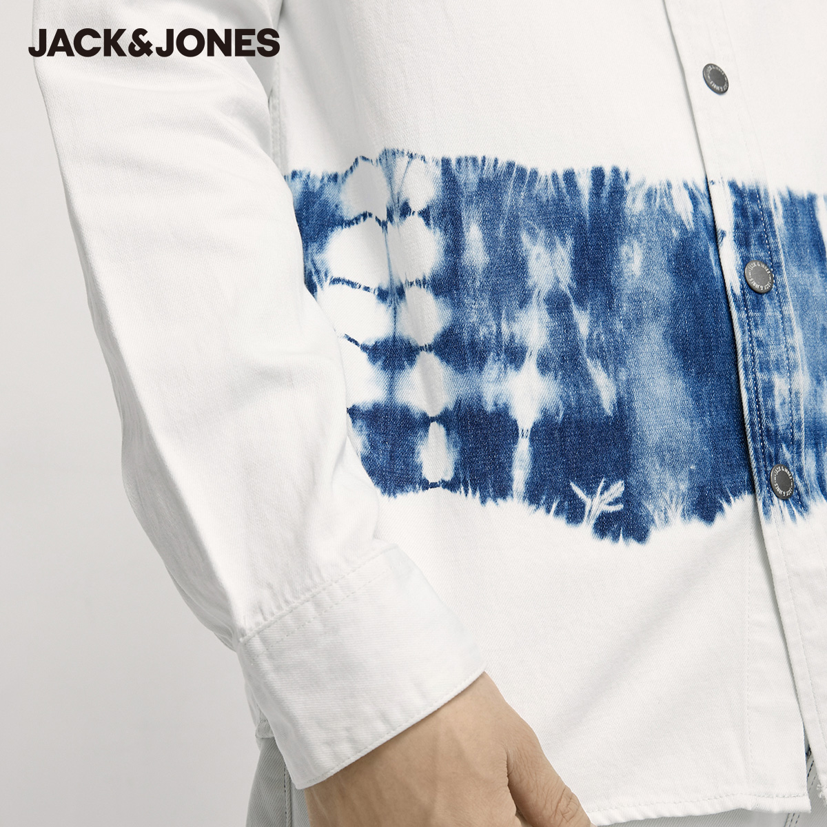 JackJones-Men-s-Cotton-Tie-dyed-Slim-Fit-Turn-down-Collar-Denim-Shirt-220205508-3