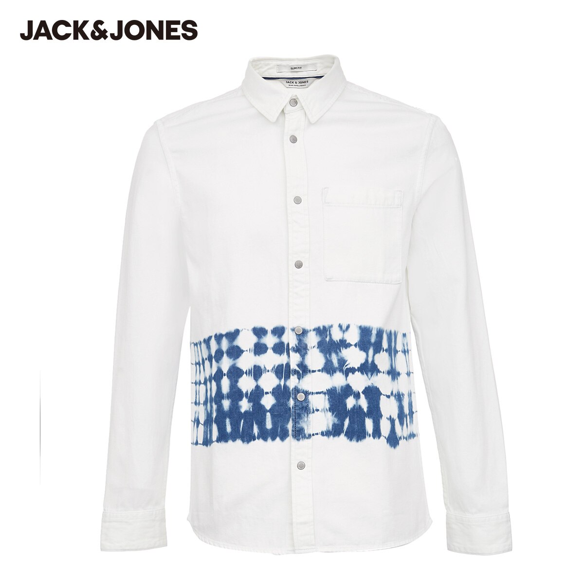 JackJones-Men-s-Cotton-Tie-dyed-Slim-Fit-Turn-down-Collar-Denim-Shirt-220205508-4