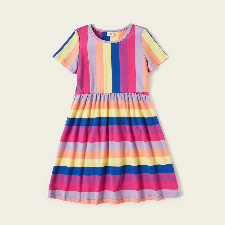 PatPat-New-Arrival-Summer-2021-3-piece-Unicorn-Allover-Striped-Print-Solid-Dresses-Children-s-Clothing-2