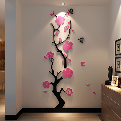 Plum-flower-3d-Acrylic-mirror-wall-stickers-Room-bedroom-DIY-Art-wall-decor-living-room-entrance-3