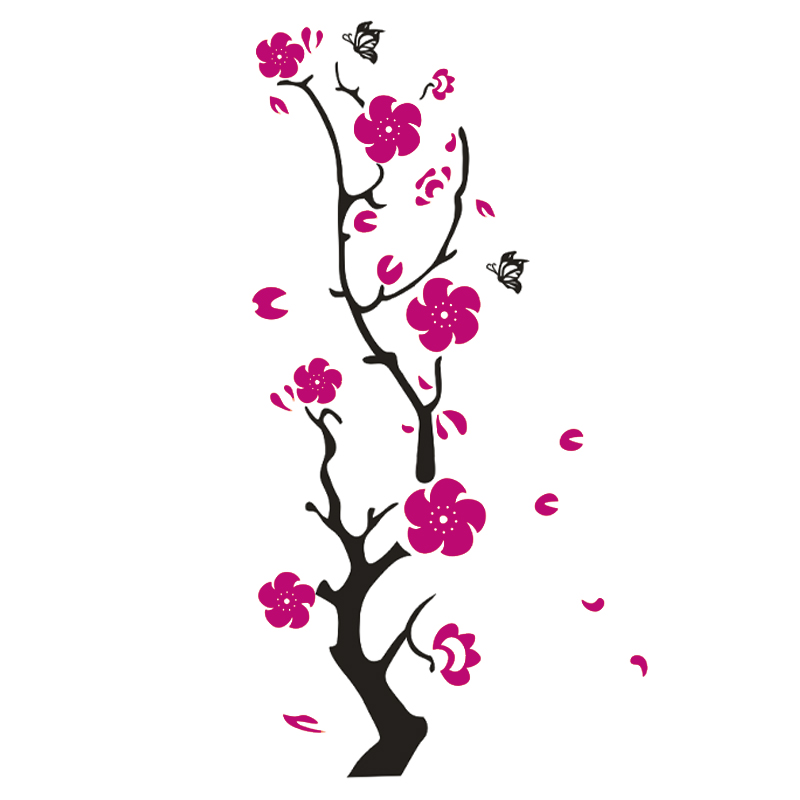 Plum-flower-3d-Acrylic-mirror-wall-stickers-Room-bedroom-DIY-Art-wall-decor-living-room-entrance-4