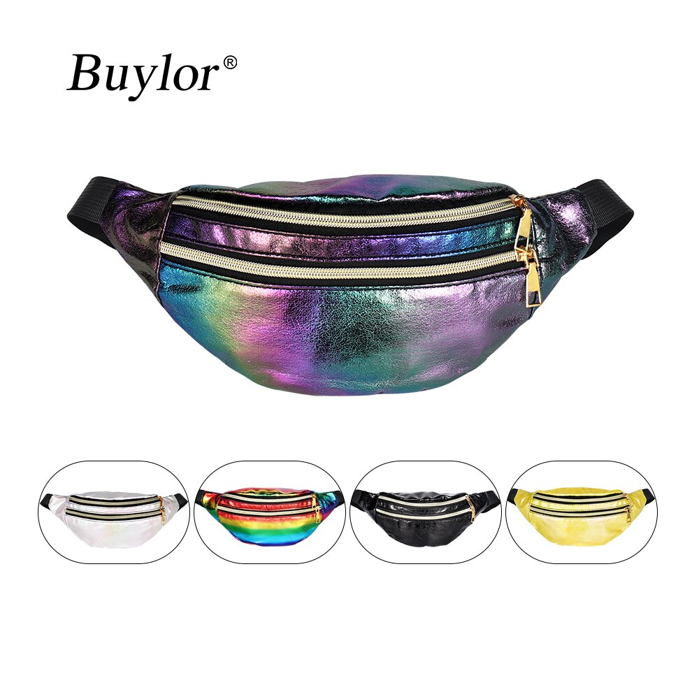 Buylor Waist bag Laser Belt Bag Holographic Fanny Pack Designer Cute Waist Packs for Party, Travel